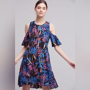 Anthropologie Maeve Elia Blue Floral dress